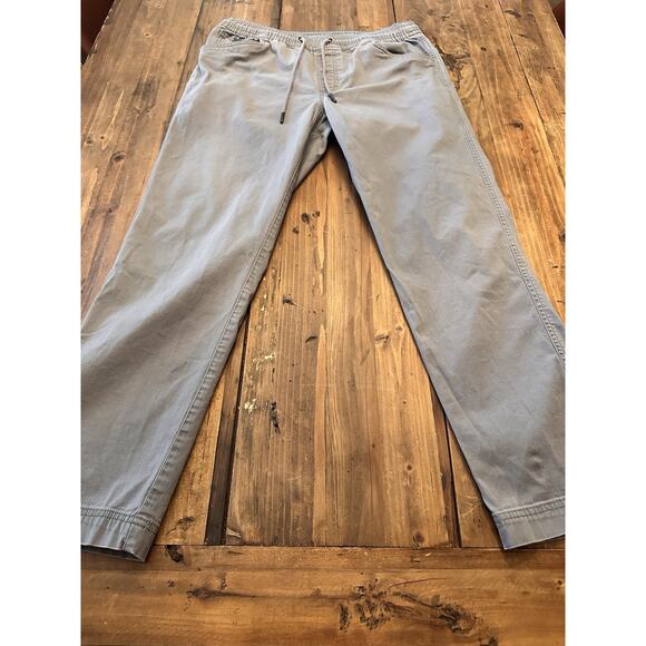 LL Bean BeanFlex Pull On Men’s Pants Size Medium 32” Khaki Drawstring Waist - Picture 1 of 16